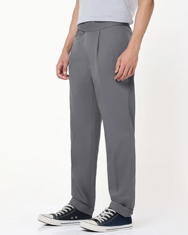 bewakoof Men's Grey Gurkha Pants